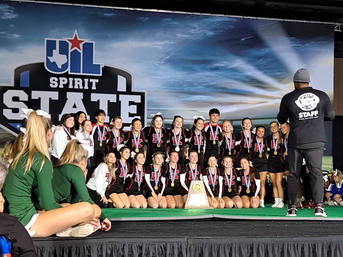 KhsWildcats's tweet photo. Kirbyville HS Cheerleaders UIL State Spirit Competition,  3rd place WINNERS!!!#KHS https://t.co/SphOyuG9TP