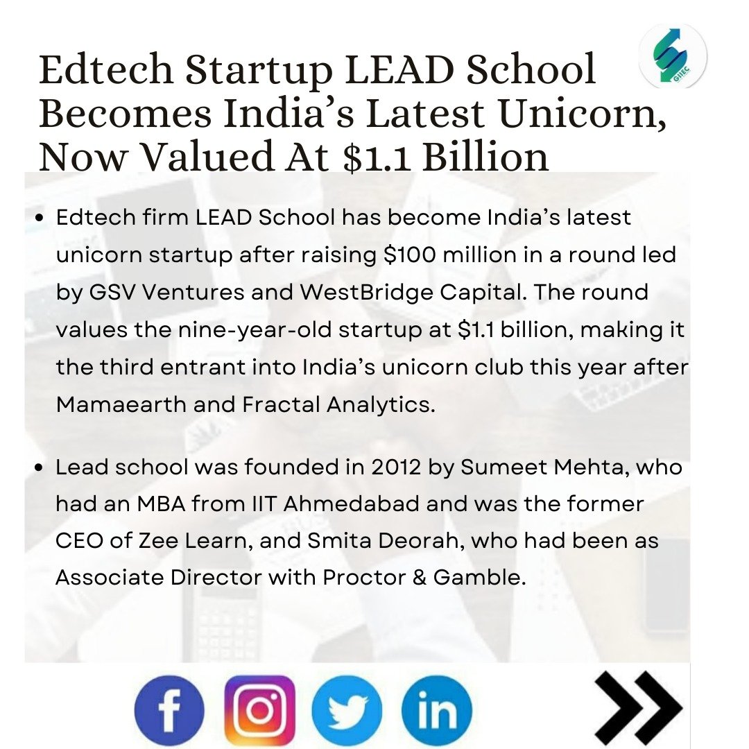 tbifhbtu's tweet photo. Highlights of the week!
.
.
.
Infy beats TCS,Wipro in Q3 results.

Edtech startup lead school becomes india's latest unicorn,now valued at $1.1 billion.

Rolls-Royce records highest ever sales in its 117-year history.

#startup #entrepreneurship #ecellhbtu #hbtu https://t.co/xxmZ3g4nrX