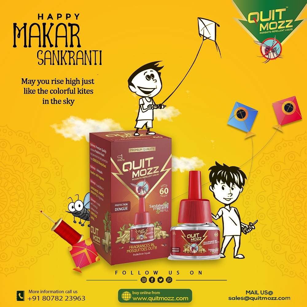 LabsSouthern's tweet photo. Let your aspirations fly high with the kites 🪁 in the sky.
Why letting the irritating mosquitos 🦟 fly?

Apply QuitMozz Mosquito Repellant Cream before stepping out this Makar Sankranti and stay safe from Chikungunya, Dengue and Malaria.

Happy Sankranti🪁🪁🪁

#makarsankranti https://t.co/JsuxUlKg7x