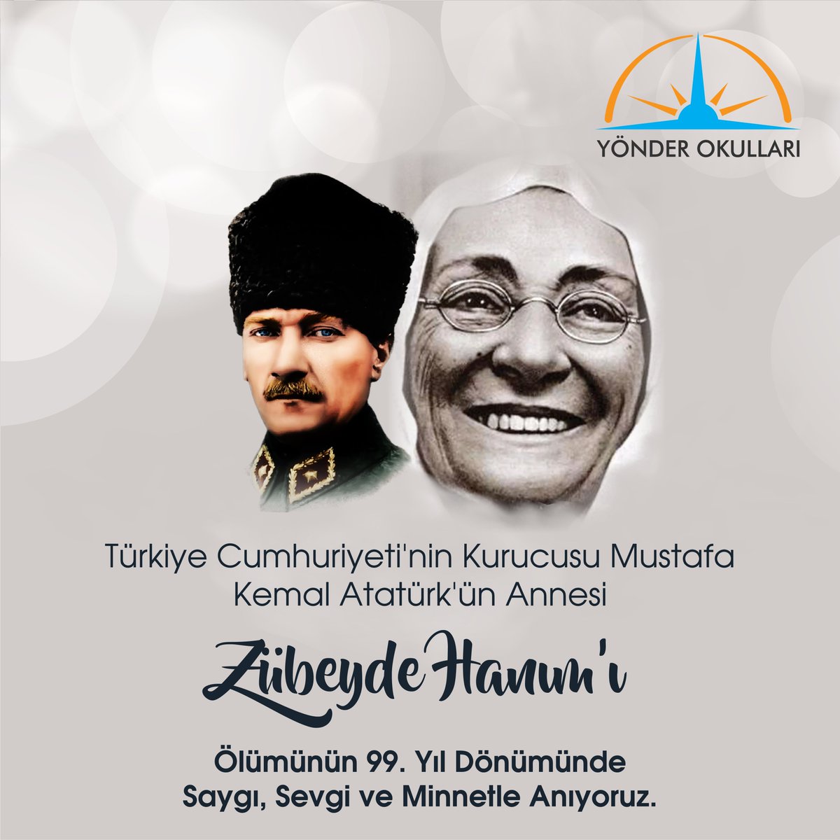Türkiye Cumhuriyeti'nin Kurucusu Mustafa Kemal Atatürk'ün annesi Zübeyde Hanım’ı ölümünün 99.yıl dönümünde saygı, sevgi ve minnetle anıyoruz.
#zübeydehanım #atatürk #yarınlarasözümüzvar  #yönderokulları #maltepeyönderokulları #ustundokmenakademi #anaokulu #ilkokul #ortaokul #lise