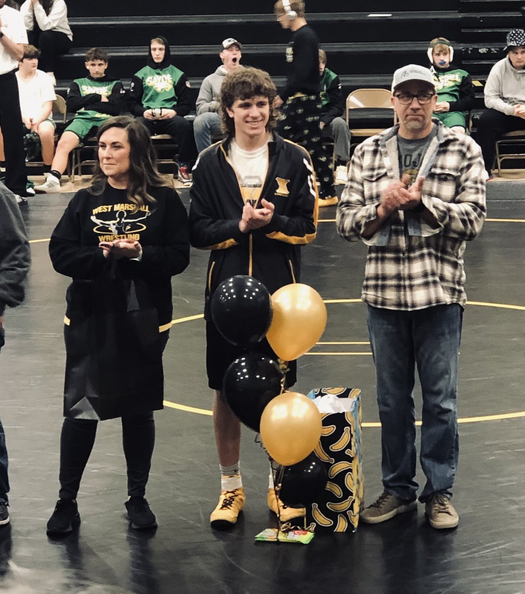 WM_TrojanWrstle's tweet photo. Shout out to our solo senior wrestler, Luke Coulter. Towing the wrestling line for the class of 2022 since two thousand fifteen. #seniornight #coulterforpresident #mulletsareback https://t.co/Rt1L8lNAAY
