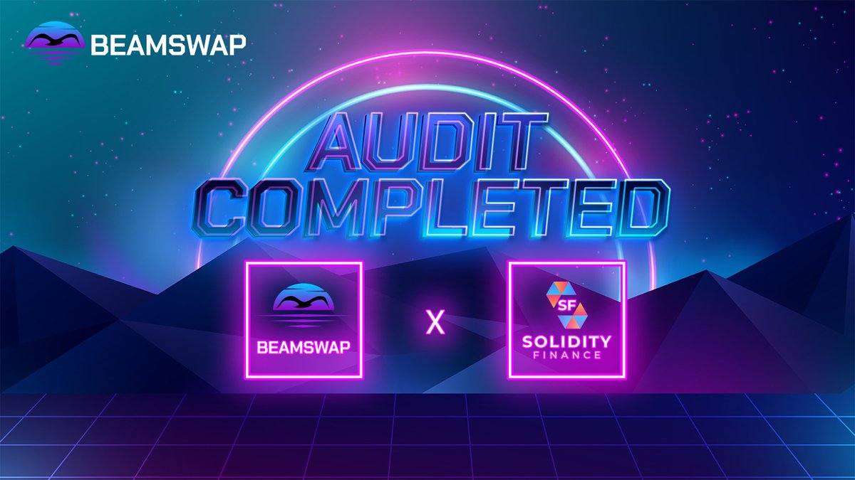 Beamswapio's tweet photo. 📢Audit Completion📢

We're pleased to announce that we successfully completed an audit by @SolidityFinance  🥳

Our Code has been assessed including the underlying structure of #BeamSwap

📖Read the Audit here: https://t.co/GtsVi1nARV

$GLINT #Crypto https://t.co/vaLn9zZdVL