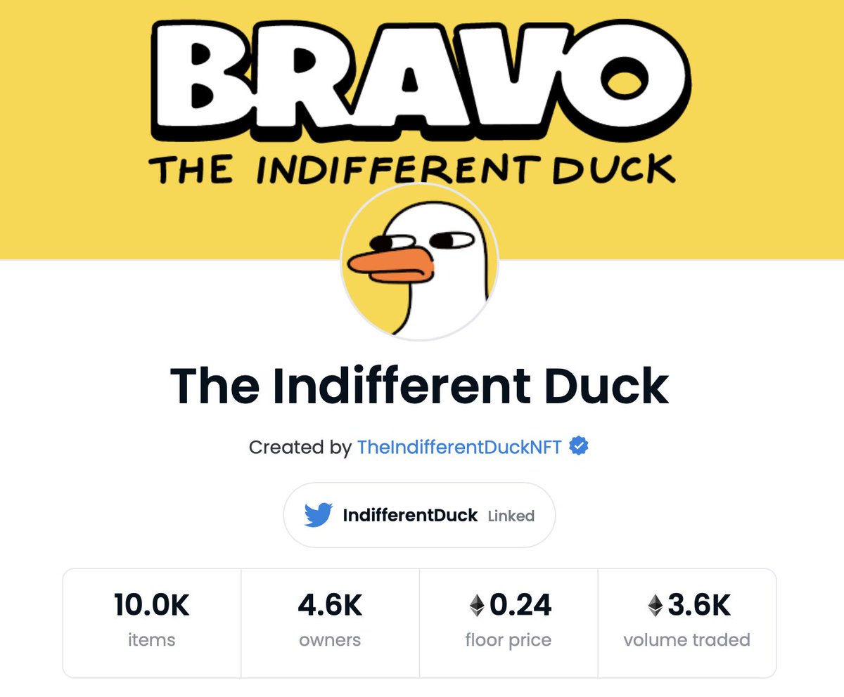 IndifferentDuck's tweet photo. ✔️Good news or indifferent news? We were verified on @opensea quack quack!✔️ https://t.co/4lmtQrd20j