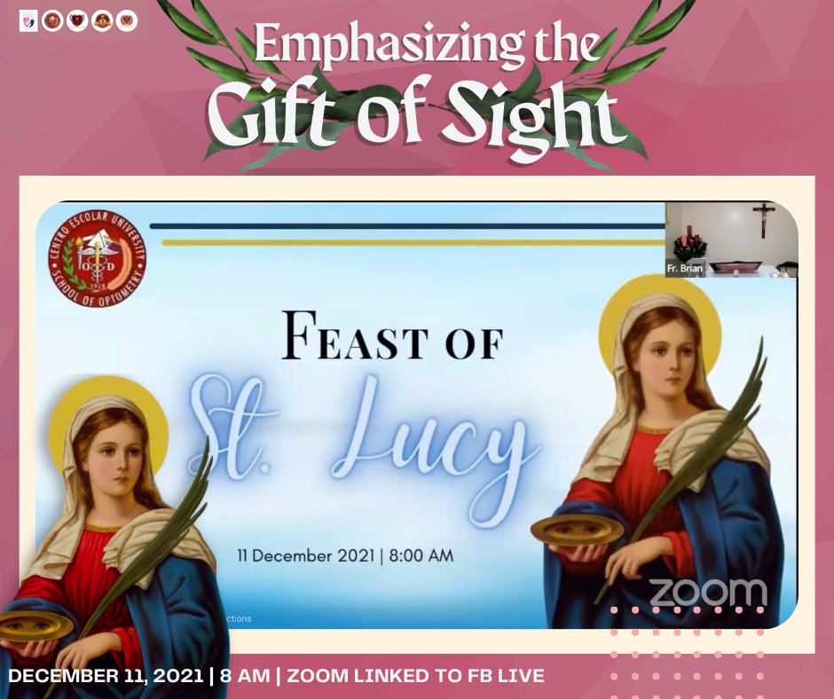 CEU_OSC's tweet photo. The liturgy not only commemorates the Patron Saint's Feast Day, but also implies to oneself that it is our role and right to prioritize our eyes! 👁❤️ https://t.co/aLTwzxTH6E