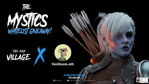 CryptoVonDoom's tweet photo. 🚨 I’ve got 1 (NEARLY IMPOSSIBLE TO GET) whitelist spot for the upcoming MYSTICS mint from The Red Village.

To Qualify to win:
- RT, ❤️ + Tag
- Follow: @TheRedVillage, @thedropnft &amp; @CryptoVonDoom
- Join Discord: https://t.co/xMq3zvJjR0 (we’ll be giving 1 away there soon too!) https://t.co/EgJbedeeKW