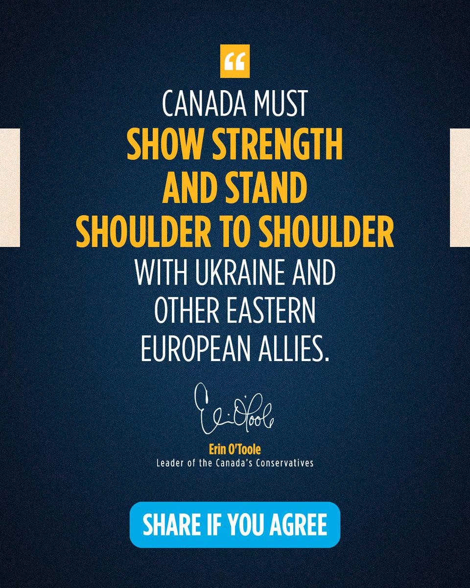 Over the past six years, Justin Trudeau has failed to stand up to Vladimir Putin. Canada’s Conservatives #StandWithUkraine.