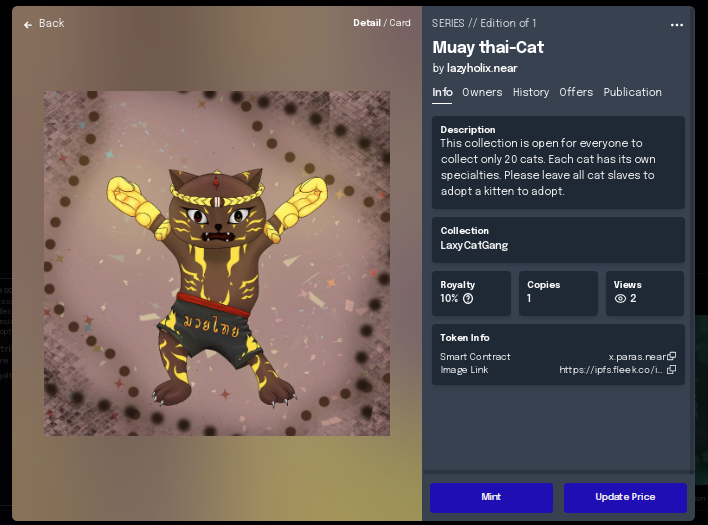 Nft_Psycho's tweet photo. See digital card collectibles and creations from lazyholix.near. This collection is open for everyone to collect only 20 cats.
Wellcome to CatGang
https://t.co/sOQ6PZd3FY
#ThaiNFT #NFTTHAILAND #NFTthai #NFTCommunity #NFTcollection  #nftart #nftcollector #pearlgrayNFT #PARASnft https://t.co/tz0JcbEN4x