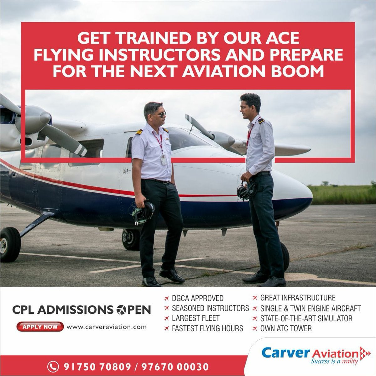 Carveraviation's tweet photo. Never give up. Today is hard, tomorrow will be worse, but the day after tomorrow will be sunshine.
Get yourself ready for the next aviation boom!
Admissions open for CPL Jan 2022 batch
Contact: 9767000030/9175070809
#CPL #dreamaviation #skilledpilot #careergoals #aviation https://t.co/Q6FmsIQHgv