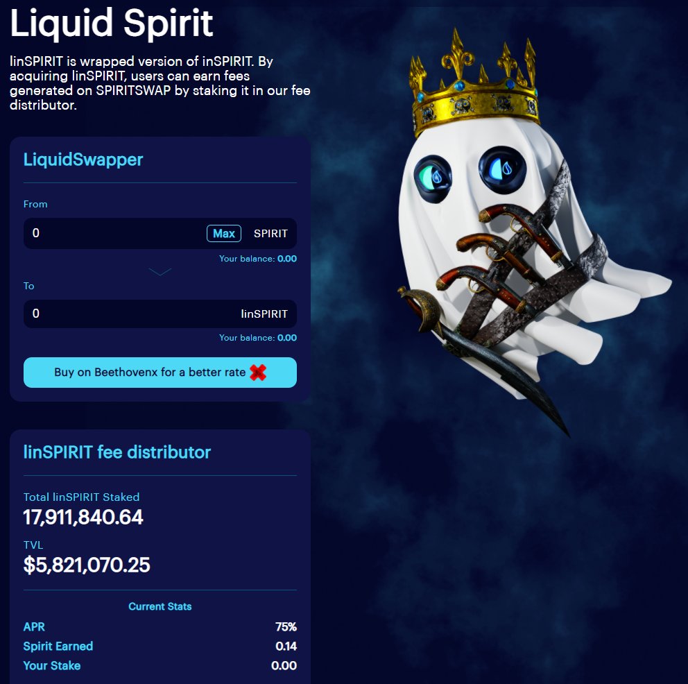 Our weekly inSPIRIT claim amounted to 259,921 $SPIRIT this week, giving an extra boost for staking APR 🌊

liquiddriver.finance/linspirit $LQDR