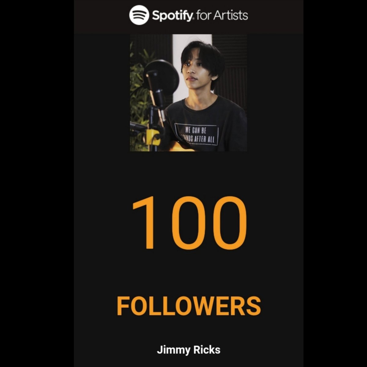 br_ent_official's tweet photo. Thank you so much for supporting our artist! Jimmy Ricks has now reached 100 followers on Spotify!

#jimmyricks #spotifyph #spotifyforartists #BREntertainment https://t.co/4jzhpzk8gN