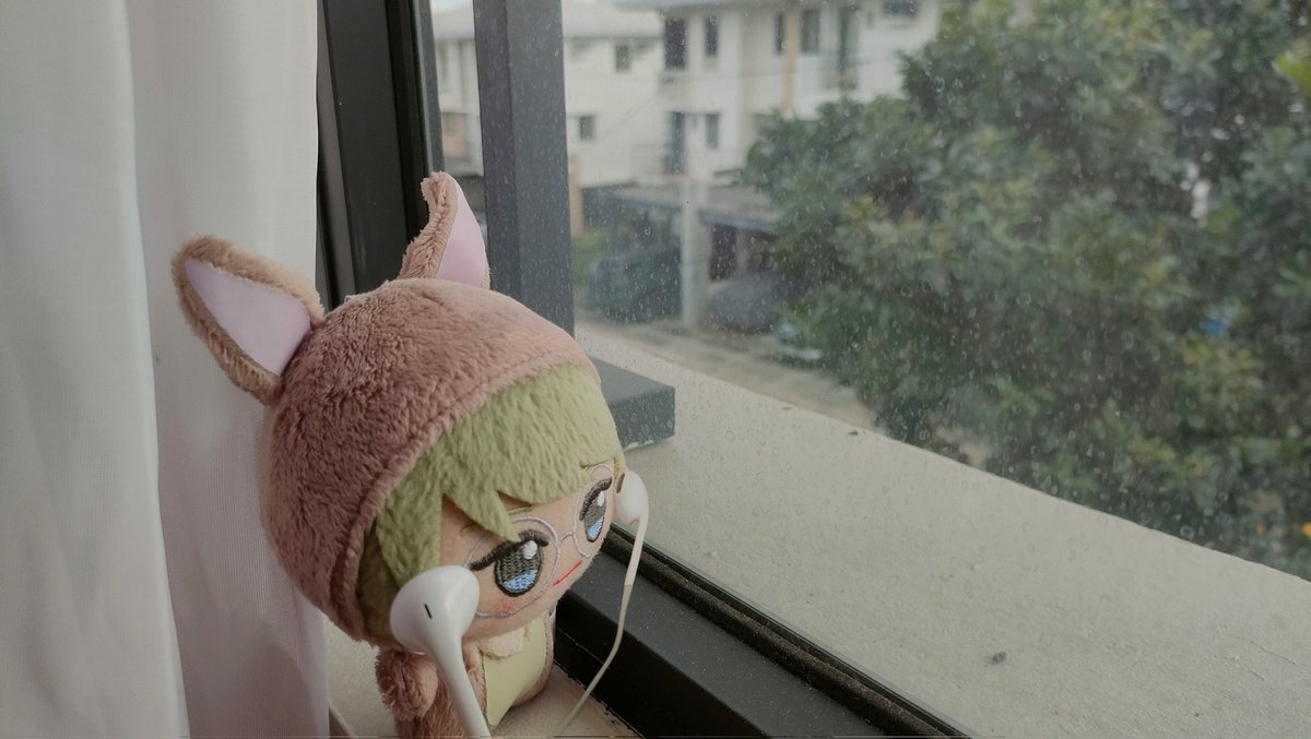 What is he listening to?