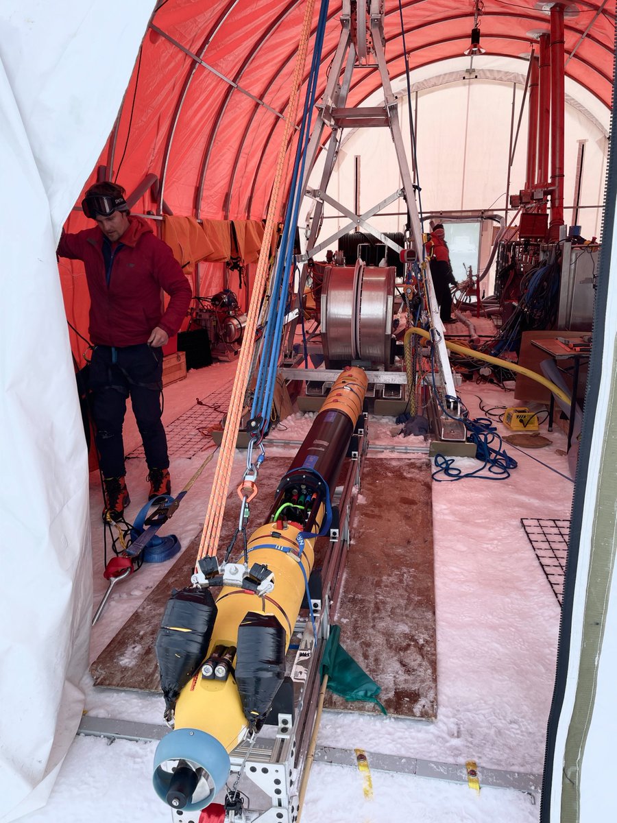 The @Icefinrobot team collected a remarkable survey with sonar, video and ocean data that explored the subglacial river hundreds of meters upstream from camp. @NSF