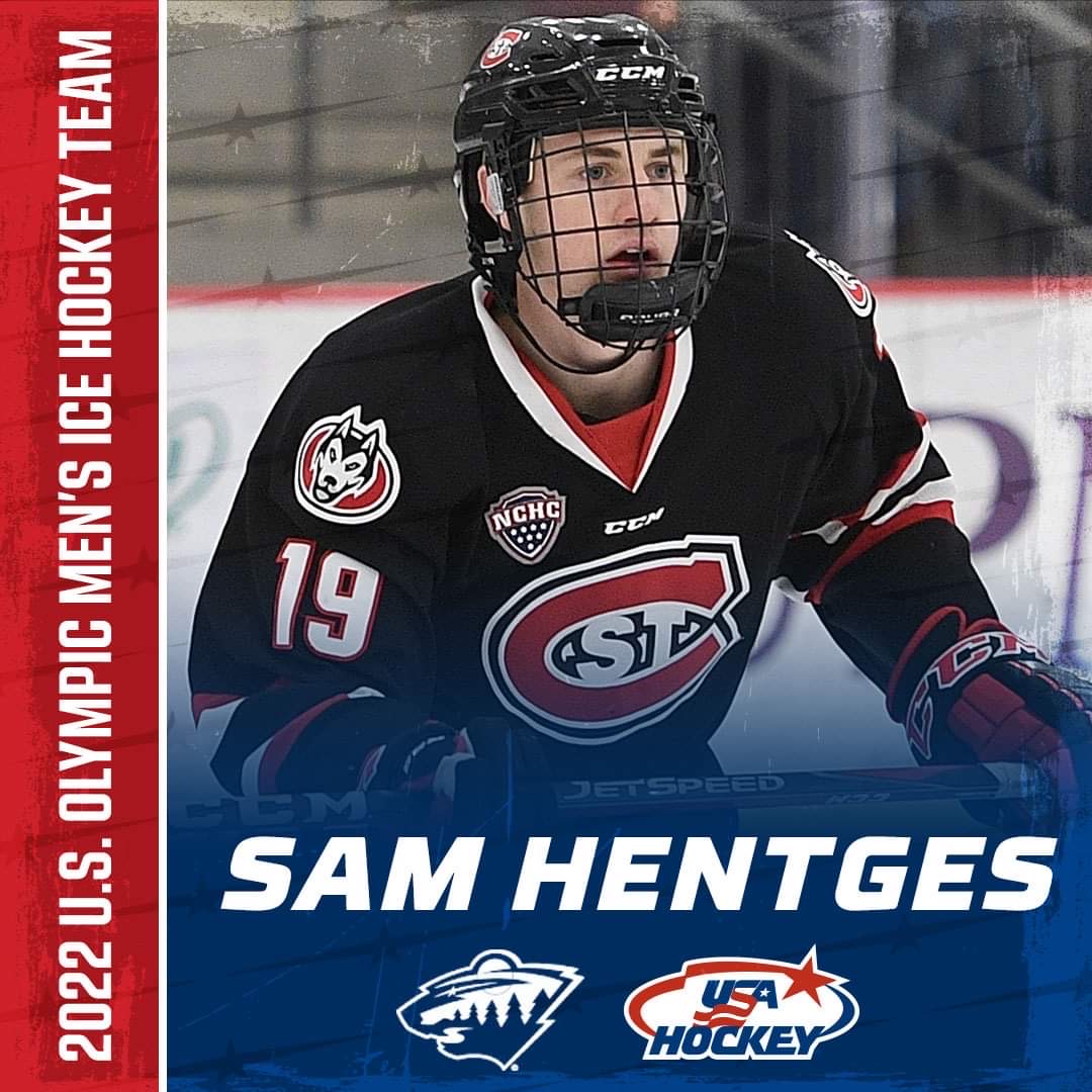 mnwild's tweet photo. Congratulations to #mnwild prospect Sam Hentges on being named to the 2022 Olympic Men's @usahockey team today! 

#mnwild | #USAHockey https://t.co/ts1BNOFZJt