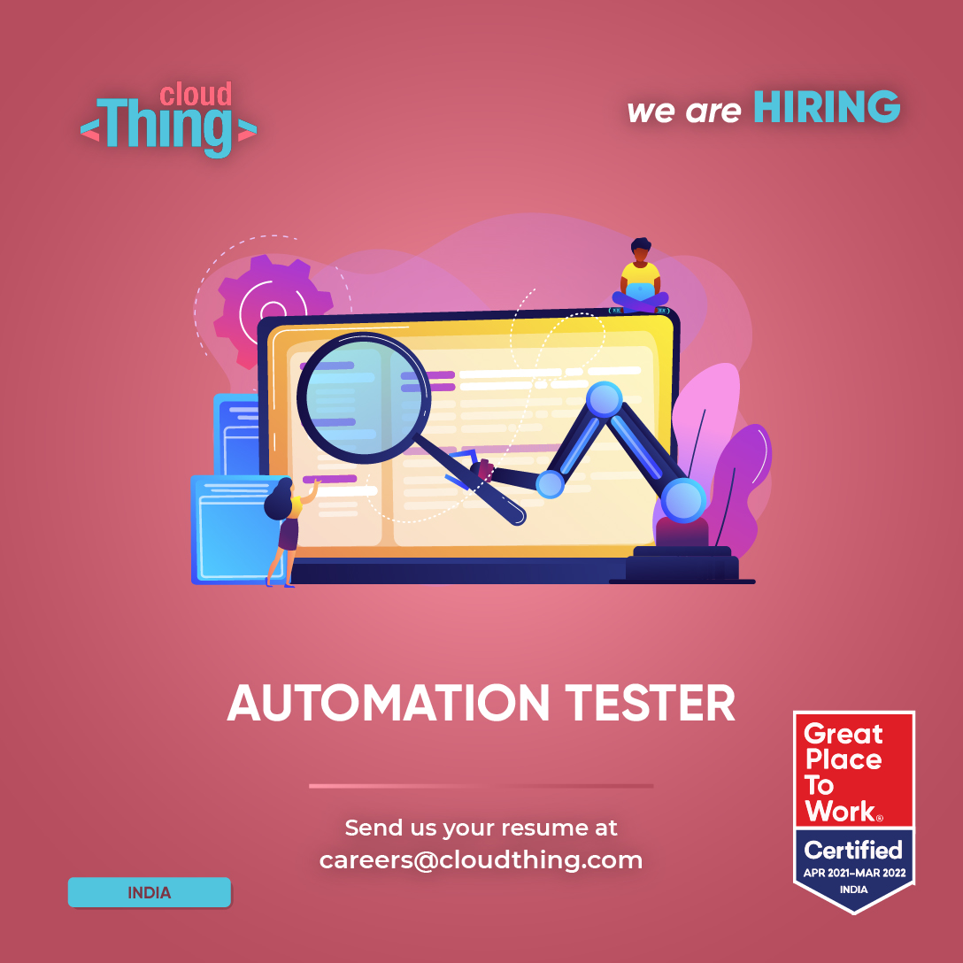 cloud_thing's tweet photo. !! Automation Tester Opportunity !! 
cloudThing are looking for an #AutomationTester to join our ranks and do some awesome things. 
Know a good automation tester? 
Tag them below and help us!! 

#cloudThing #BuildFuture #WeAreHiring #Hiring #BestCompanies2021 #Searching https://t.co/SISgUexuyD