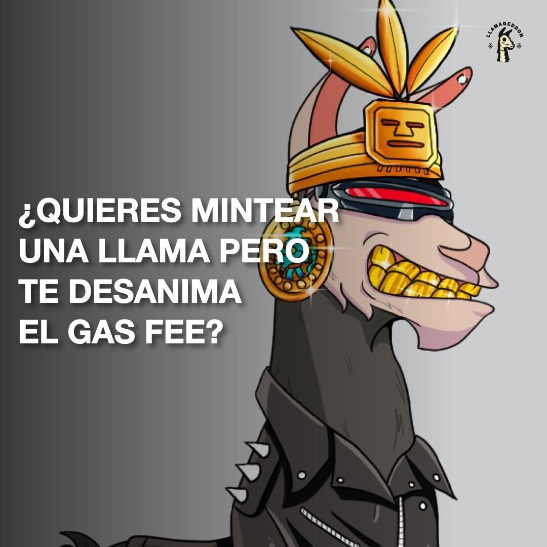 Llamageddonpe's tweet photo. Sabemos que las tarifas de gas fee están elevadas. 🚀
Nos uniremos como comunidad para ayudarlos a mintear sus Llamas.🦙🔥 Escríbenos por DM o revisa el canal de #🚨announcements en Discord para obtener más información. https://t.co/mbdfx7NxA7