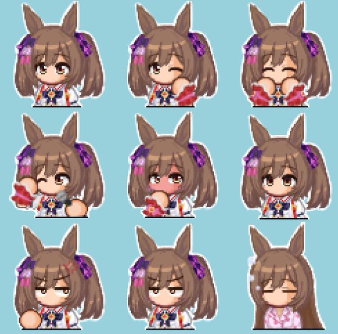パワポケ風のスマートファルコン
ウマドルらしく差分多めで☆
#ウマ娘 