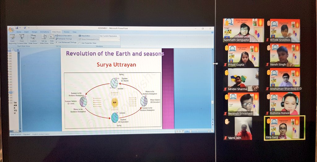 MamthaSays's tweet photo. Live Virtual assembly by VID on"One festival with many names" #MakarSankranti #Pongal #Bihu #Lohri. Ss presented PPT showing vibrant culture &amp; tradition &amp; also sun movement to #uttarayan2022 under the guidance of Ms.Priyadarshini https://t.co/7T9zc8YGLn
 @ashokkp @Ahlconpublic1 https://t.co/MQtG4C8cPF