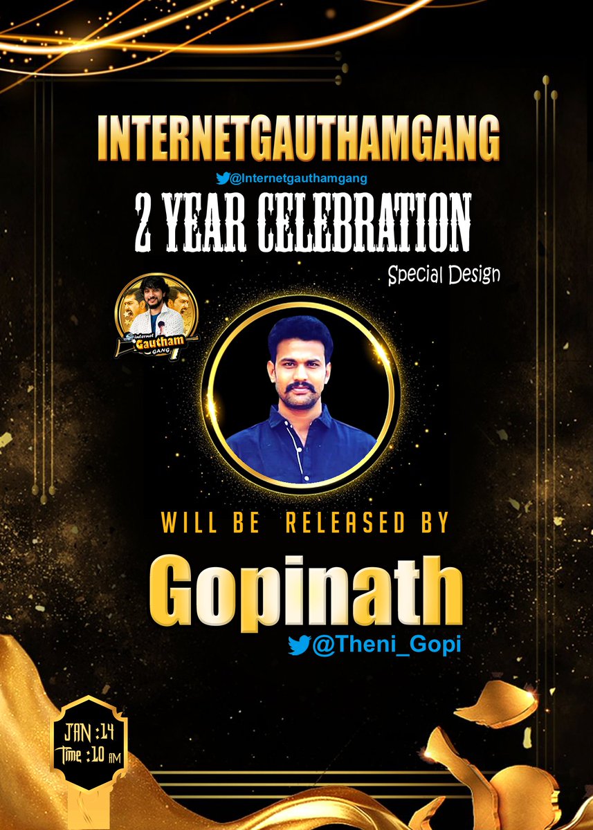 GauthamFans_IGG's tweet photo. #Internetgauthamgang ☺️
2 year celebration 😍😍😍
Special design 

Will Be Released By
@Theni_Gopi Annan😍

#Gauthamkarthik
#2YearmasscelebrationsIGG
#2YearofInternetGauthamGang
#InternetGauthamGang
@GauthamFans_IGG

@Gautham_Karthik
@GauthamFanss https://t.co/EYoo9bqvlL