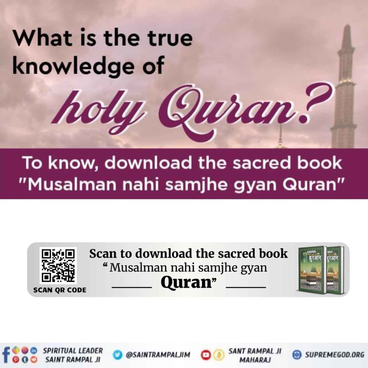 JatavMeera's tweet photo. Great Sant Rampal Ji Maharaj has proved from the Holy Quran Sharif that the real Allah is Kabir Ji.
#Message_Of_Quran

पवित्र पुस्तक #मुसलम��न_नहीं_समझे_ज्ञान_क़ुरान

For information, scan the book now and read it. https://t.co/uZ1xSU6ctE