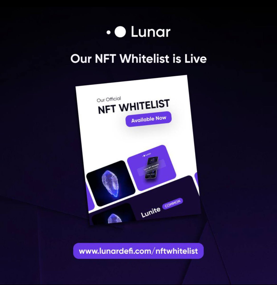 LunarExplore's tweet photo. LUNAR’S NFT WHITELIST IS NOW LIVE!!! 💯💯🚀🚀💵 Reading this whitelist is a must! Let’s load our bags more!! 

#LunarDefi #lnr #lnrdefi #BNB #bsc #BTC #BscGem #x100GEM #altcoinChain #AVE #1000xgem https://t.co/ZZvB8QBnRe