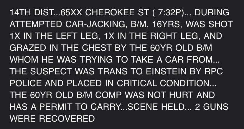 Hours after <a href="/PhillyPolice/">Philadelphia Police Department</a> hold a press conference about how carjackings have tripled, a 16yo suspect was shot while attempting to take a man’s car.  (Police say 60 of carjack 150 arrests in 2021 were juveniles) <a href="/KYWNewsradio/">KYW Newsradio - NOW ON 103.9 FM!</a>