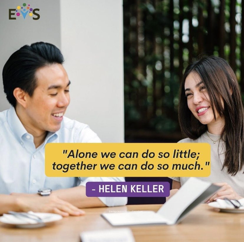 "Alone we can do so little; together we can do so much." – Helen Keller 📌

Tell us about a time teamwork helped get the job done in the comments section below! 

☀️ 𝐅𝐁: Empowered Virtual Services Philippines
☀️ 𝐈𝐆: @empoweredfilipino

#EVS #EmpoweringVirtualAssistants