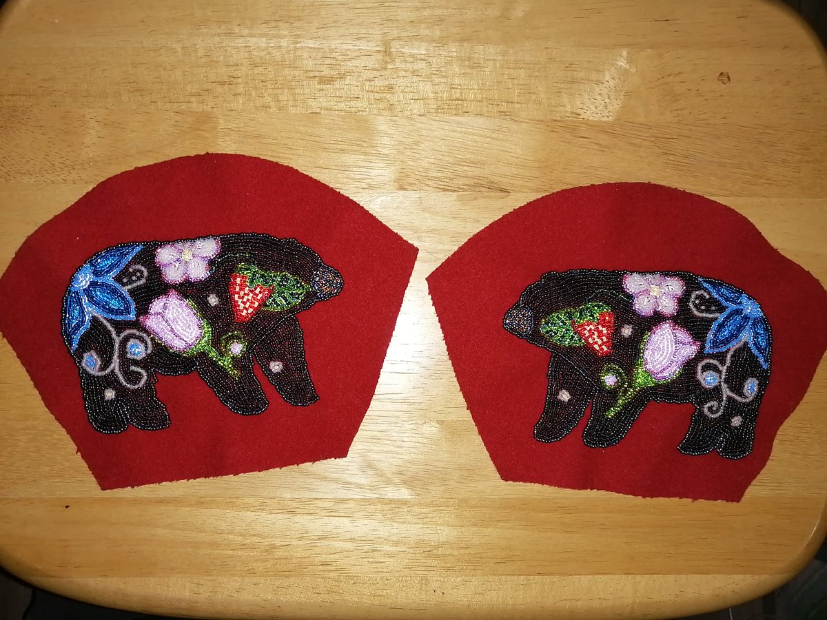 RoxShuttleworth's tweet photo. I have been away for awhile, but still designing. These are or will be the tops of beaded gauntlets. https://t.co/HBizFrhPuR