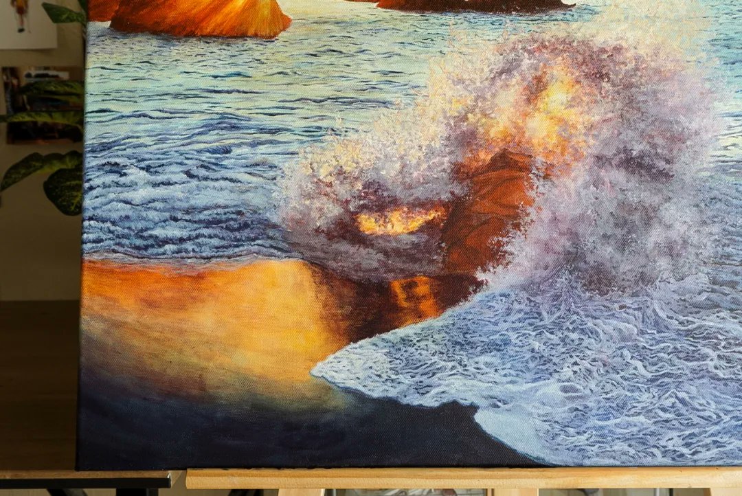 afifahzul2's tweet photo. [SUNSET WAVE]

Measurement: 18x24 inch
Medium: Acrylic Paint
Open for sale! ✨

Finally, it is complete!! It took me approximately ten days to paint. I treasure every part of it 😍. What do you think?
Are you interested in the painting? DM me for enquiry 😊. https://t.co/48bpz31grI