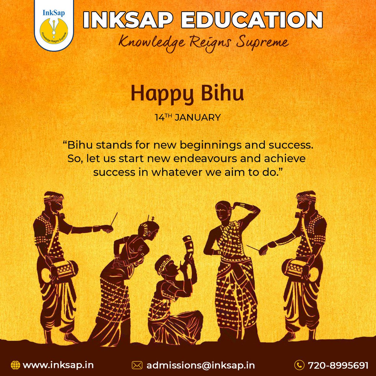 InksapEducation's tweet photo. Happy Bihu 

Wishing you and your family a joyful and prosperous Bihu! 

#HappyBihu #Bihu #festival #crashcourse #cbseexam #AITS #education #Exambooster #liveclasses #Elearningonline #onlinelearningapp https://t.co/bWKpnprYXw