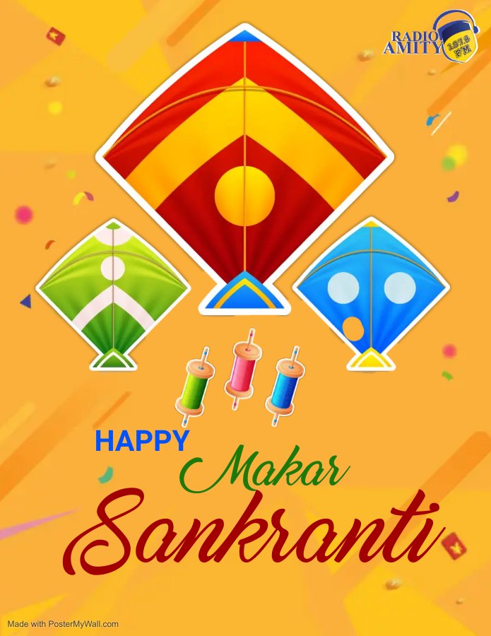 radio_amity's tweet photo. Hope this Makar Sankranti connects you to the brightest of moments. And may you reach new heights just as the kites do on this auspicious occasion adding charm to your celebration. Happy Makar Sankranti!
#MakaraSankranti #kitefestival #kites #amity #radioamity #MakarSakranti https://t.co/NTbaznoZKb
