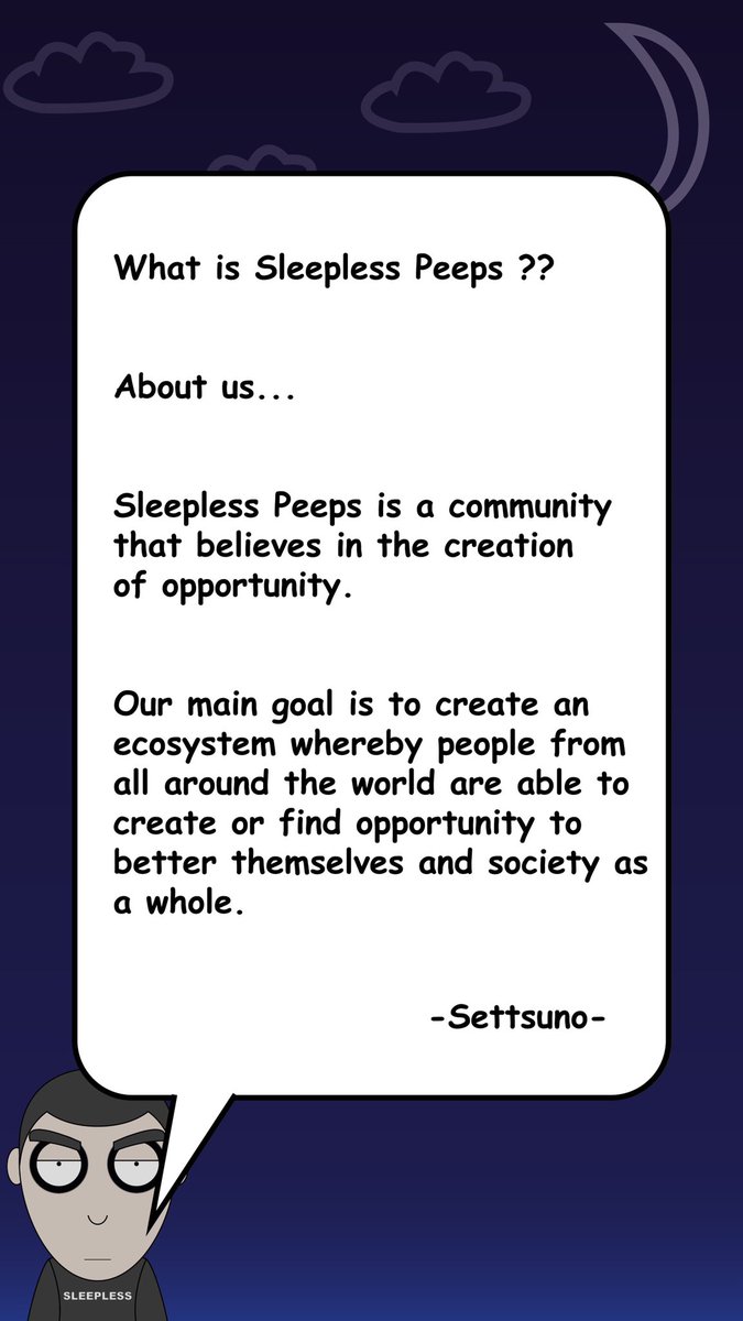 SleeplessPeeps's tweet photo. About us 😎

#NFT #NFTCommunity #PlayToEarn https://t.co/OW0hN34P3K