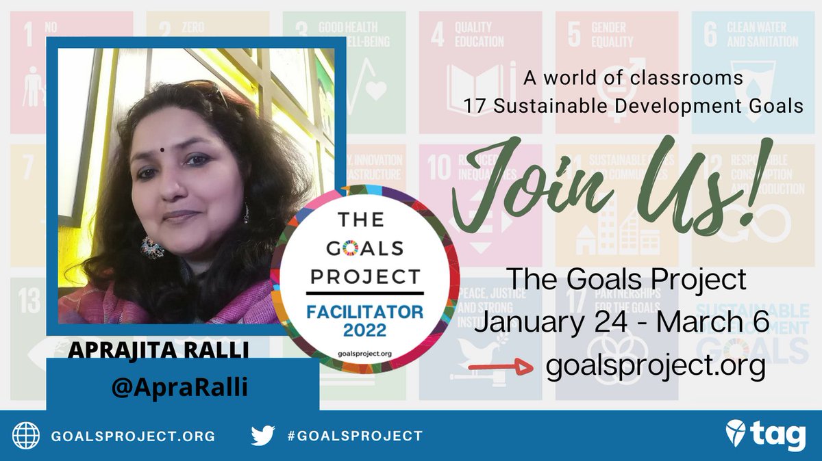 Honored to join as a Facilitator for the 2022 #GoalsProject! Looking forward to leading a team of global classrooms!

Global Goals
Inquiry, collaboration, shared experience
Join us --> wwww.goalsproject.org