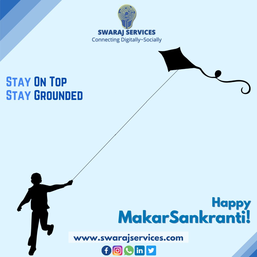 ServicesSwaraj's tweet photo. Happy Makar Sankranti 2022🎉
.
.
https://t.co/pZ1BNwps3M
.
.
#makarsankranti #sankranti2022 #indianfestival #kiteflying #kite #मकरसंक्रांति_की_हार्दिक_शुभकामनाएं #मकरसंक्रांत #मकर #swarajservices #digitalmarketing #digitalmarketingagency #festival #marketing #promotion #branding https://t.co/kM5z3Mk4T6