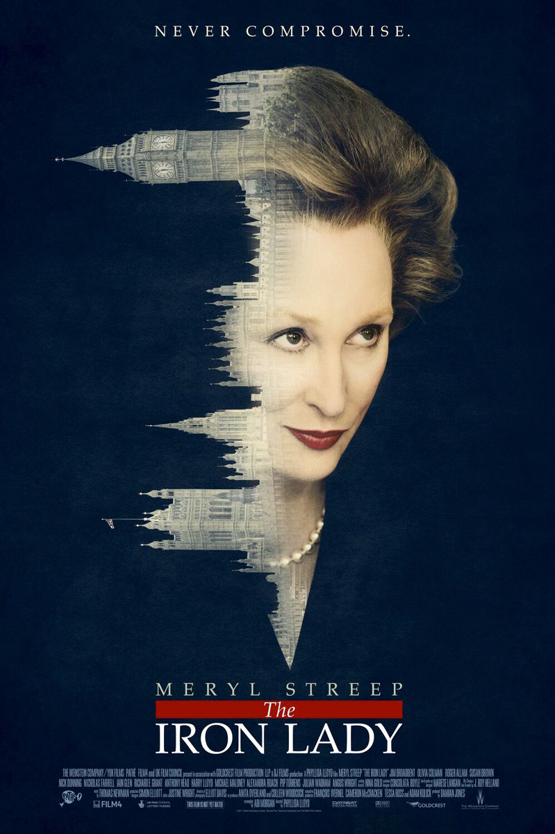 FilmNewsNos's tweet photo. 🎬MOVIE HISTORY: 10 years ago today, January 13, 2012, the movie ‘The Iron Lady’ opened in theaters!

#MerylStreep #JimBroadbent #IainGlen #EmmaDewhurst #VictoriaBewick #OliviaColman #AnthonyHead #NicholasFarrell #RichardEGrant #SusanBrown #MartinWimbush #PhoebeWallerBridge https://t.co/8oz69Ujt8x