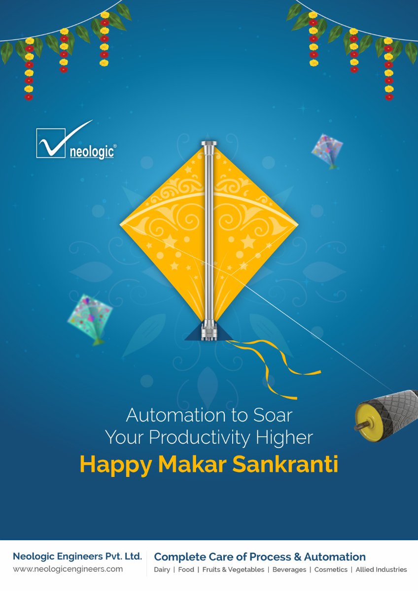 neologicpune's tweet photo. On the auspicious day of Makar Sankranti, mark the new benchmarks with Neologic Engineers.
#happylohri #pongal #happymakarsankranti2022  #sankrantispecial #festivevibes #dairyindustry   #foodautomation #foodindustry #neologicengineers #dairyautomation https://t.co/3Ti0tCoDrd