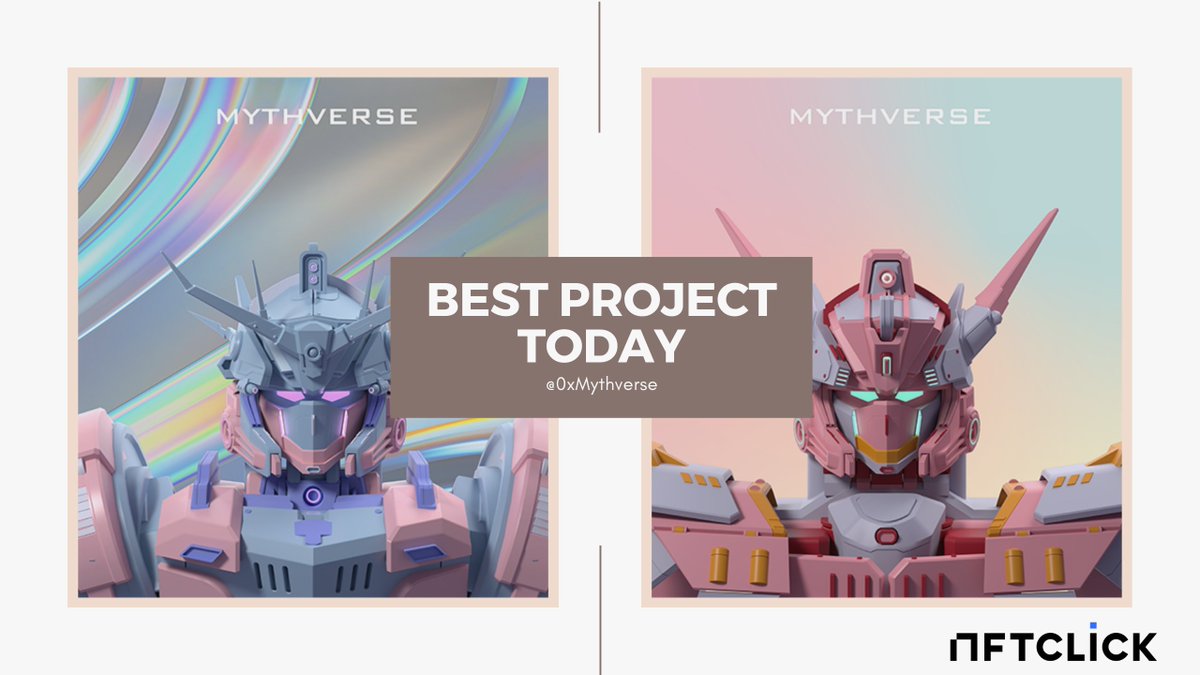 🚀Best Project of Today!

🌟8888 mechas with the inspiration from Greek myths. Its macaroon color and mechas design attract both boys and girls. I would call it female Gundam! So love it. <a href="/0xMythverse/">MythVerse🔱</a> 

⏰Jan.19
🛒8888
💰0.088

📎Find more projects at nftclick.io