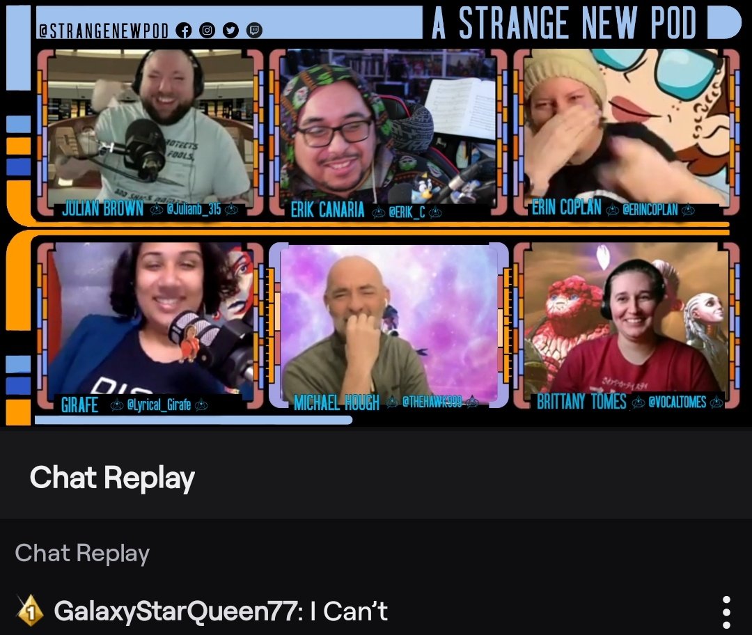VocalTomes's tweet photo. @strangenewpod The funniest thing is how exactly 10 seconds before the #FloorPie incident I said " Okay I'm gonna reel this back in and I'm gonna be the least least part of this show tonight." Then I proceeded to accidentally derail the entire show π€£ https://t.co/YzDAJPQyBY