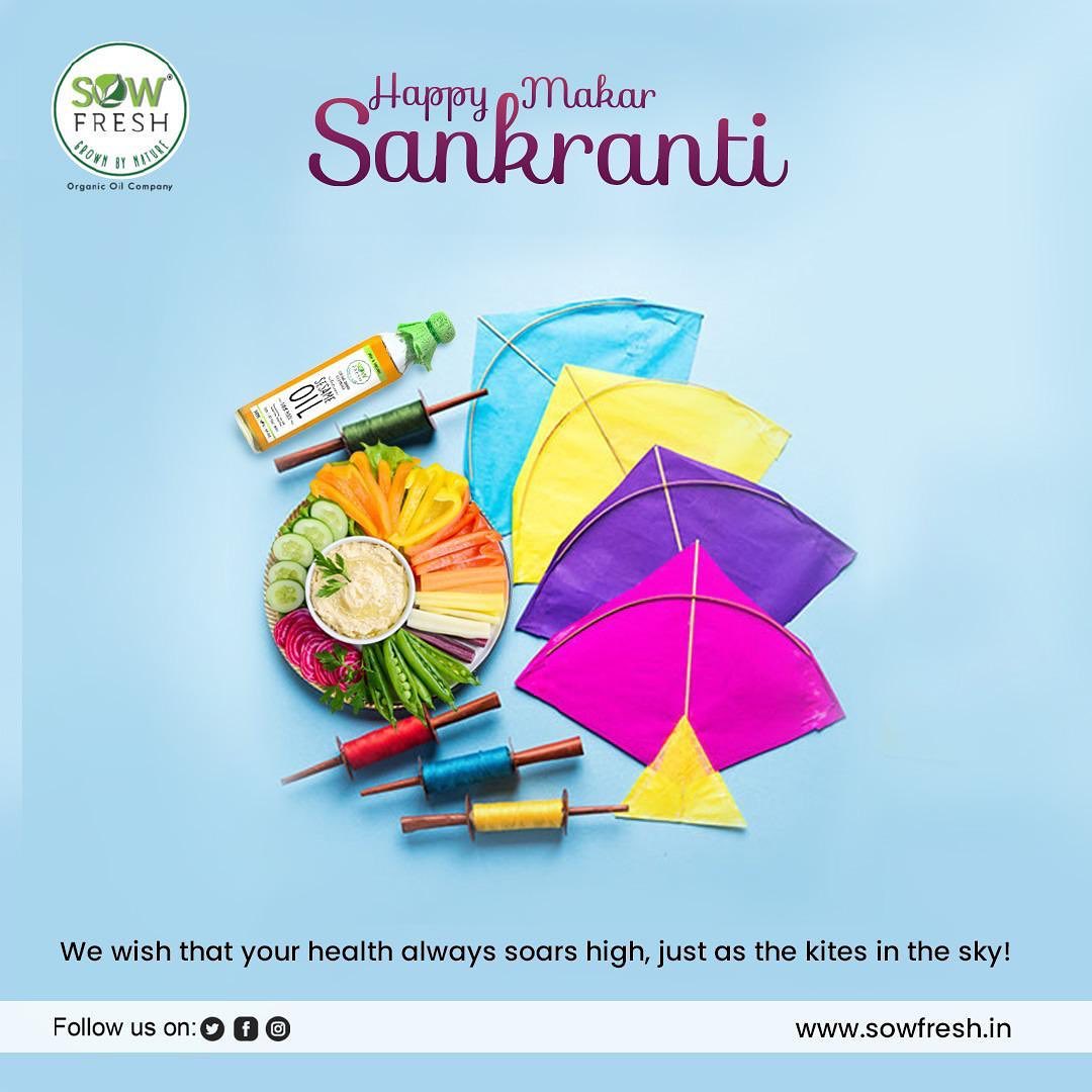 Sowfresh1's tweet photo. Wishing you a very delightful Makar Sankranti with a sky full of kites and a life full of success.

#Sowfresh #MakarSankranti #coldpressedoils #organicfarm #cowwelfare #usdacertifiedorganic #usda #usdaorganic #womenempowerment #garbagefreeindia #sustainable #Sankranti2022 https://t.co/2FP11wj4aq