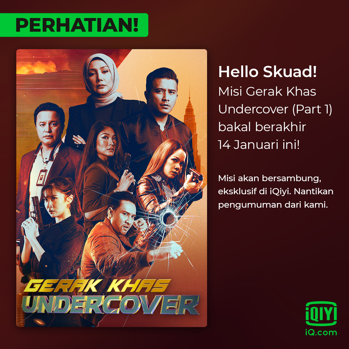 iQIYIMalaysia's tweet image. Jangan terlepas menyaksikan episod akhir untuk bahagian 1 rancangan super-aksi #GerakKhasUndercover lakonan #AaronAziz #ElizabethTan &amp;amp; ramai lagi, 14 Januari ini!