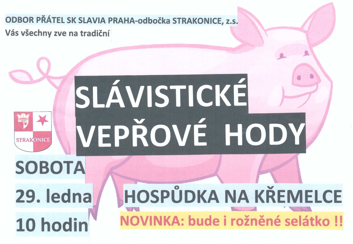OPSlaviaST's tweet photo. Pozvánka na vepřové hody https://t.co/CBJev2XGH7