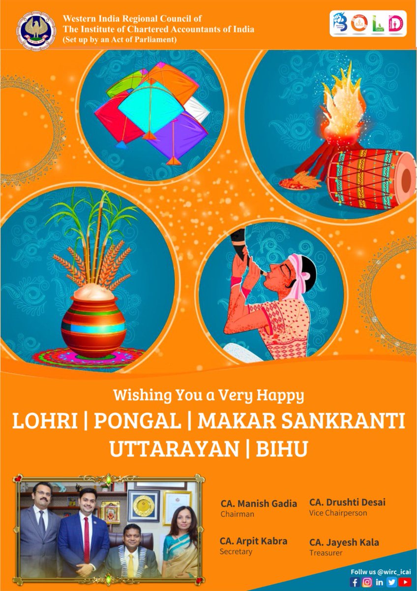 #HappyLohri 
#HappyPongal 
#HappyMakarSankranti 
#HappyBihu 
#HappyUttarayan 
<a href="/wirc_icai/">WIRC of ICAI</a> <a href="/wicasa_wirc/">WICASA_WIRC</a> 
<a href="/arpitkabra25/">Arpit Kabra</a> 
<a href="/drushti_desai/">Drushti Desai</a> 
<a href="/cajayeshkala/">Jayesh Kala</a>