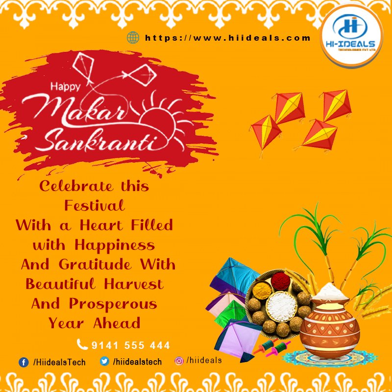 hiidealstech's tweet photo. Wishing all a very happy #makarsankranti2022 https://t.co/jBOMe7Vloj