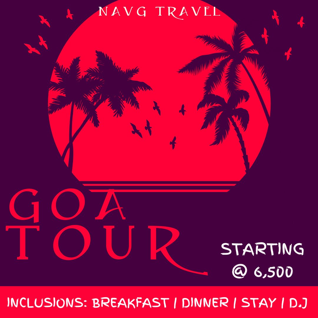 NavgTravel's tweet photo. Spend more time at the beach and less time worrying. To make sure you can enjoy your beach party, Navg Travel has a variety of affordable Goa Tour packages. Just come along, the beach is waiting. Feel free to call us at 8285125402.

#travel #travelgram #goa #goadiaries https://t.co/p8lbA42aio