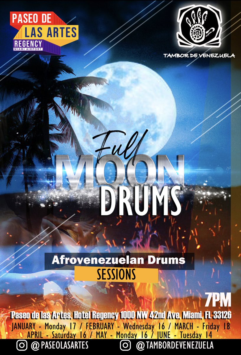 #PaseoLasArtes #TamborDeVenezuela #Miami #TamboreDeLunaLlena