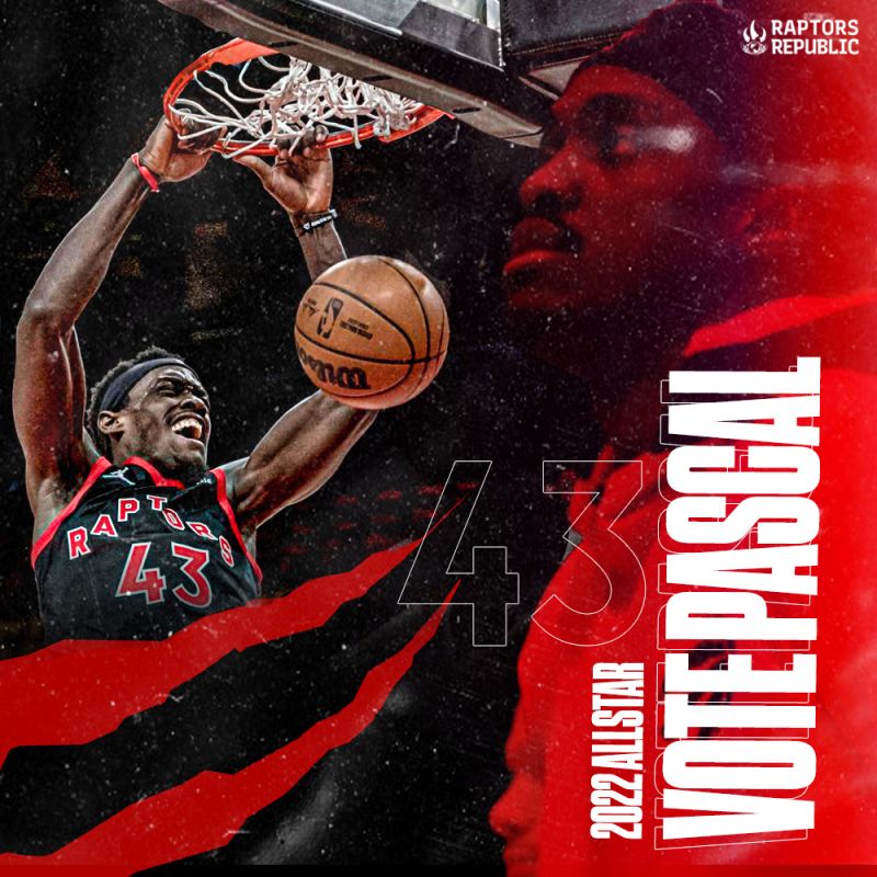 Let's get Pascal to the ASG! Retweet to vote!

#PascalSiakam | #NBAAllStar  

🖼️: IG/zach_nph
🎬 : IG/reachagency.ca