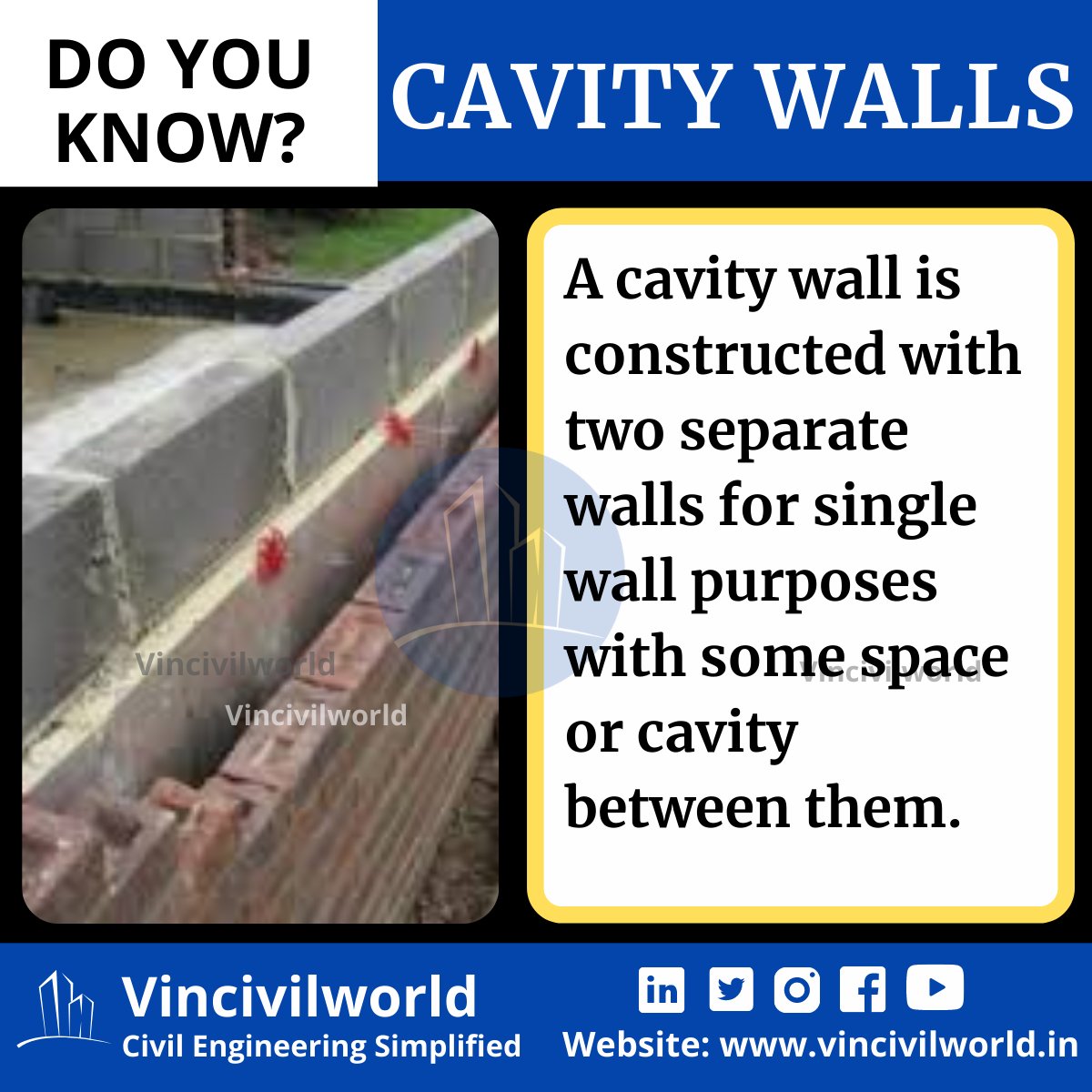 VCivilworld's tweet image. Cavity walls
Click here to know more
✅znap.link/vincivilworld
.
.
.
#civilengineeringproject #civilengineeringblog #vincivilworld