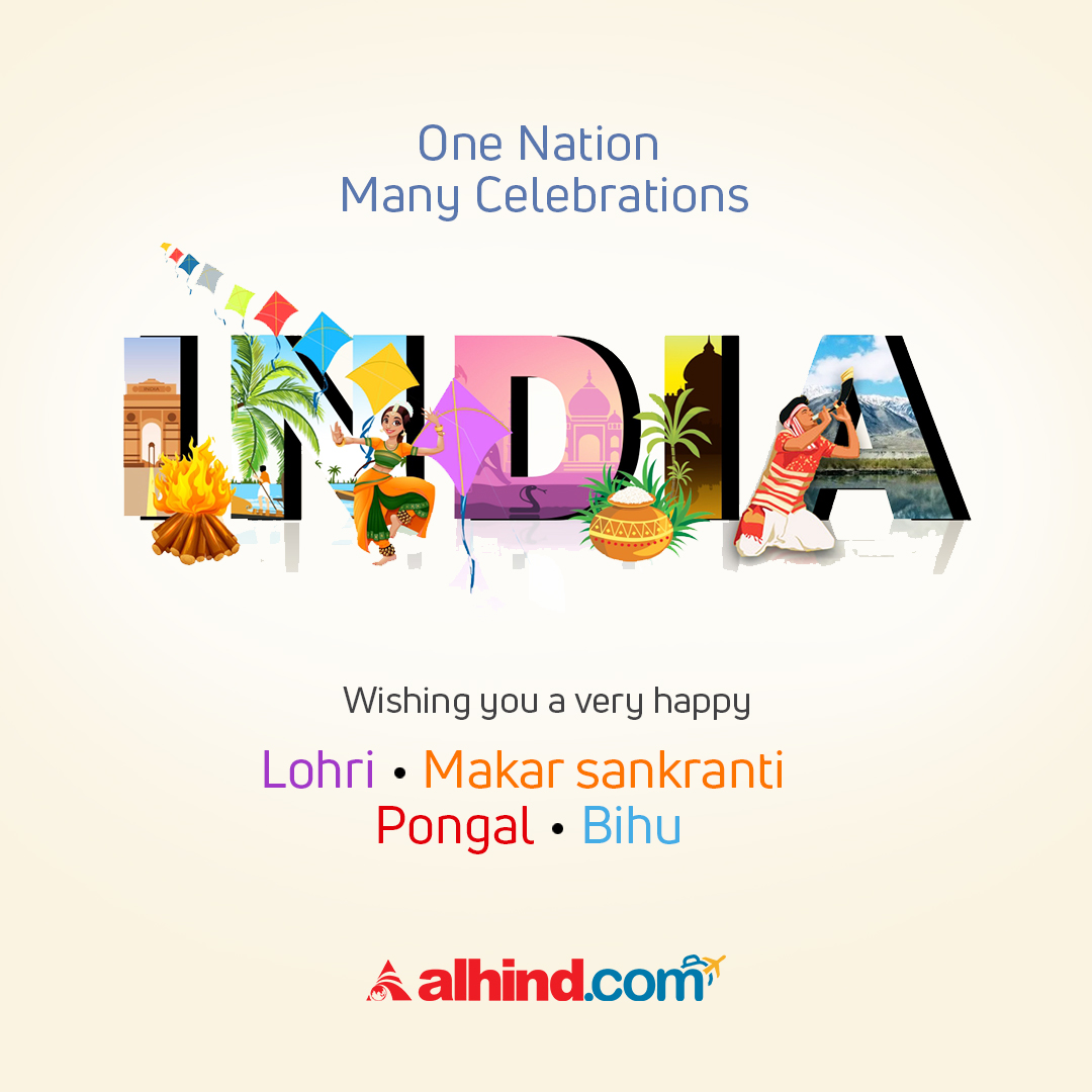 AlhindOnline's tweet photo. One Nation, Many Celebrations!
#manyfestivals #lohri #Bihu #india #Pongal #makarsankranti
#alhind #alhindholidays #alhindtravels https://t.co/soGQPYUAhY