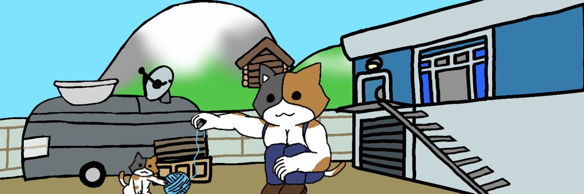 MrEPsub's tweet photo. キャティーコーナーで遊ぶニャッスルとキットヘッダー
まだ風景は苦手… https://t.co/5XZWOK0e9N