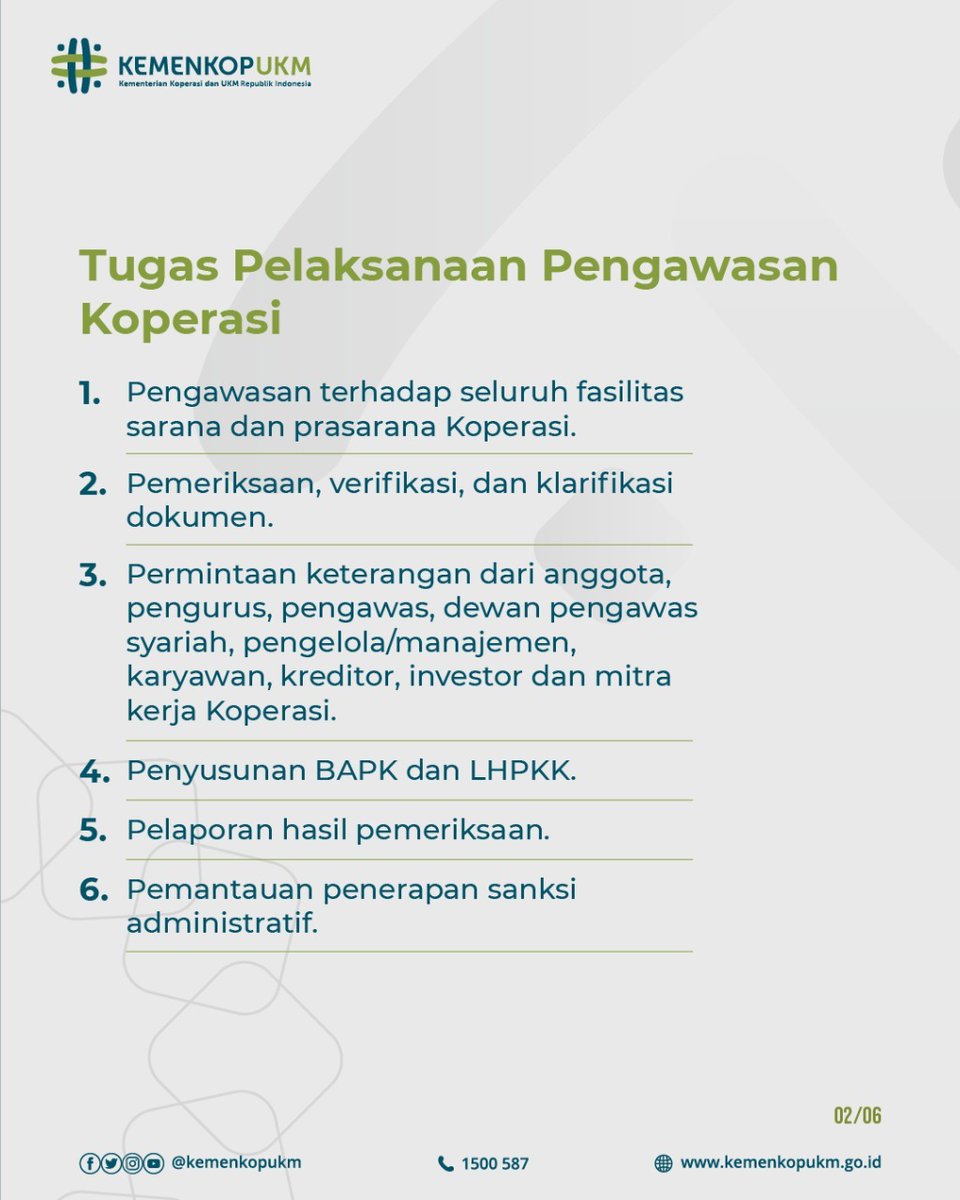 kemenkop_'s tweet photo. Peraturan Menteri Koperasi dan UKM Nomor 9 Tahun 2020 tentang Pengawasan Koperasi telah menjadi landasan hukum untuk memberikan pengawasan dalam menjaga integritas koperasi.

#KemenKopUKM
#WirausahaPaten
#UMKMBangkit
#KoperasiKeren
#BerubahDigital https://t.co/EcbOwAnyq5