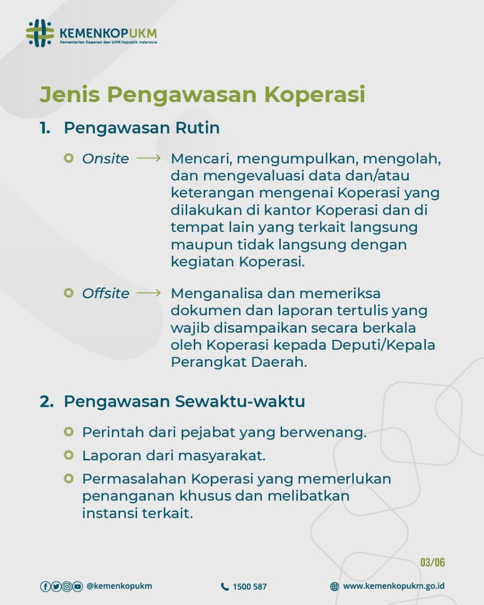 kemenkop_'s tweet photo. Peraturan Menteri Koperasi dan UKM Nomor 9 Tahun 2020 tentang Pengawasan Koperasi telah menjadi landasan hukum untuk memberikan pengawasan dalam menjaga integritas koperasi.

#KemenKopUKM
#WirausahaPaten
#UMKMBangkit
#KoperasiKeren
#BerubahDigital https://t.co/EcbOwAnyq5